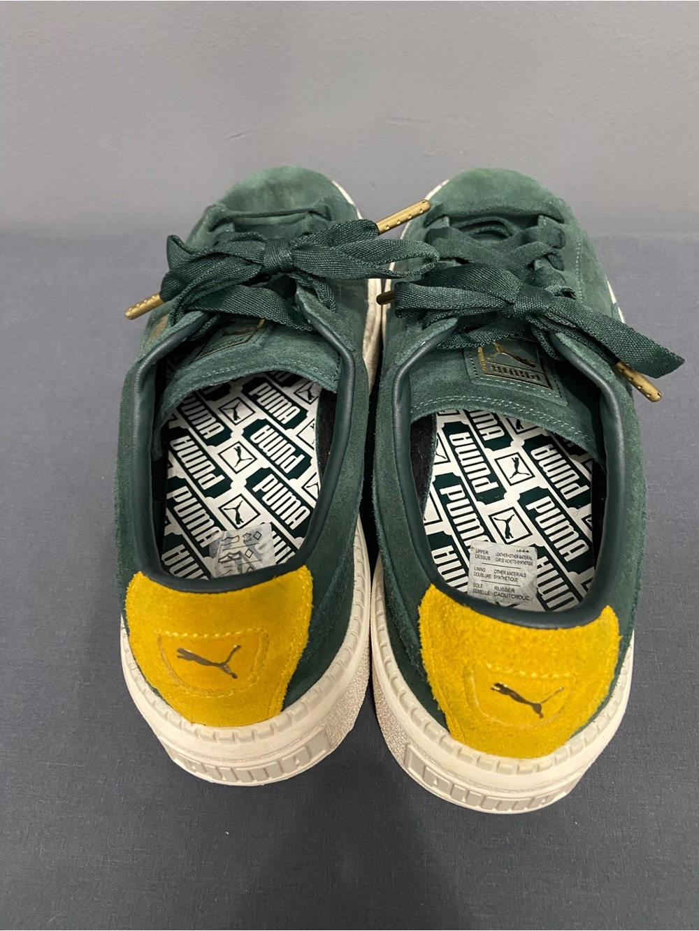 PUMA Platform Suede Trace Bold Womens Sneaker Shoes Scarab-Lemon Skater 10 - Picture 8 of 17